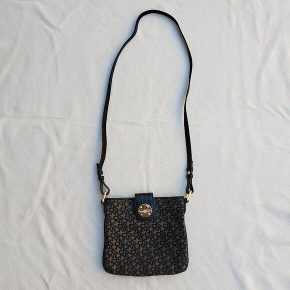DKNY Black and Brown Canvas Crossbody Bag - Picture 2 of 11